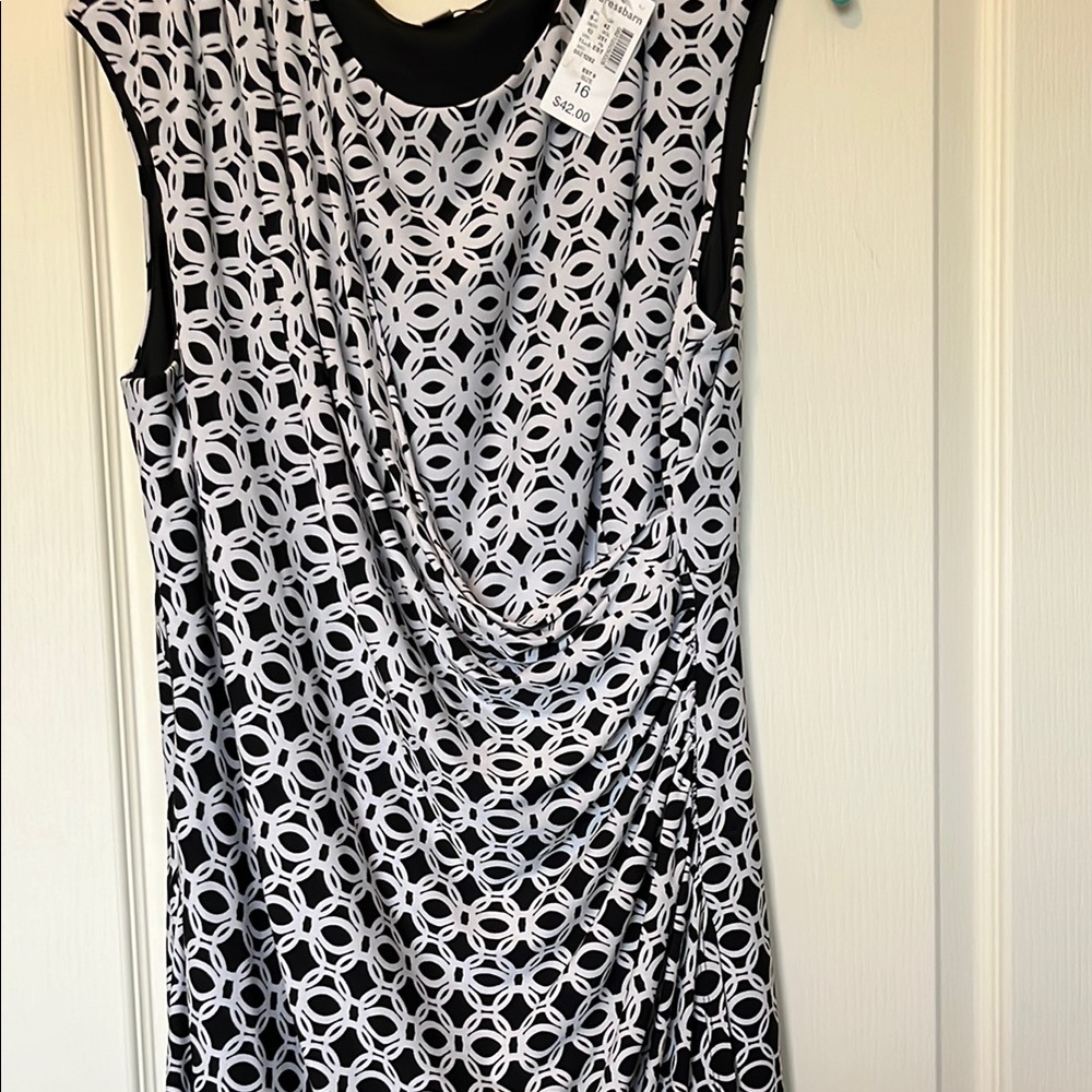 Dress Barn Black and White Sleeveless Sheath Dress - Picture 2 of 8